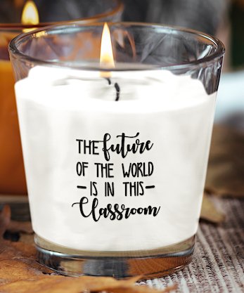 Teacher Scented Candle - A beautifully crafted candle designed for educators, featuring a calming scent that promotes relaxation and focus, ideal for creating a cozy atmosphere in the classroom or at home.