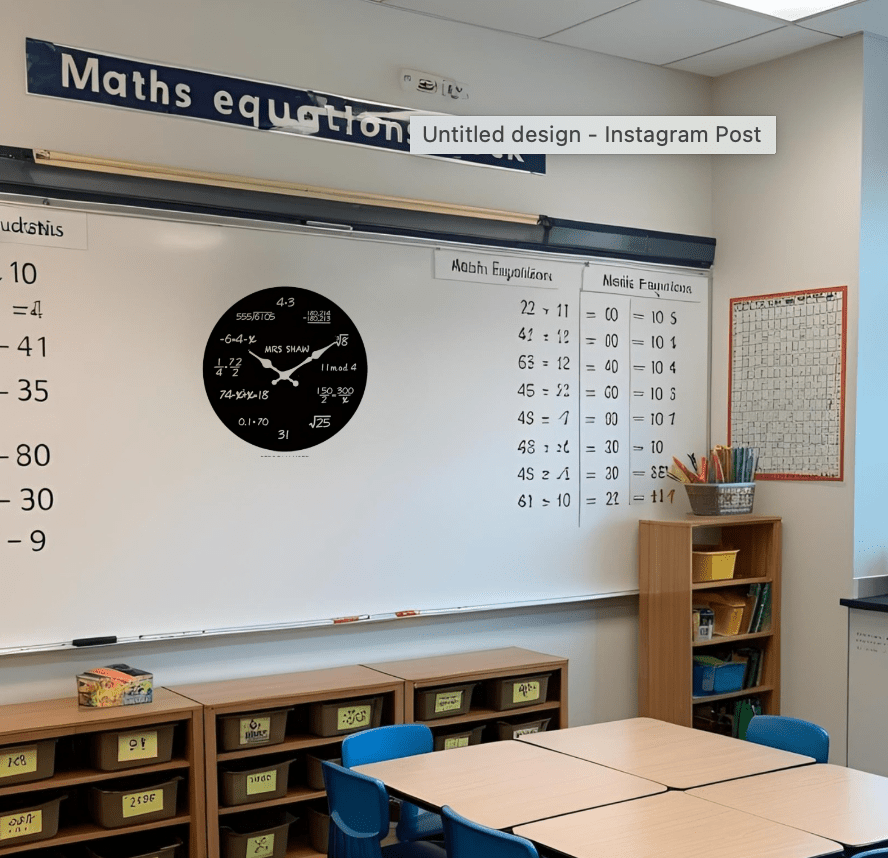 Teacher Maths Equations Wall Clock