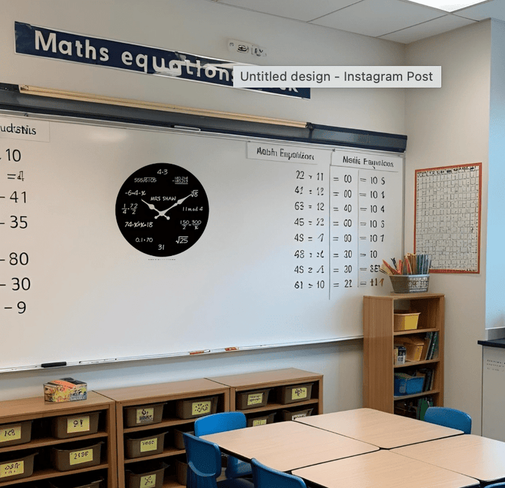 Teacher Maths Equations Wall Clock
