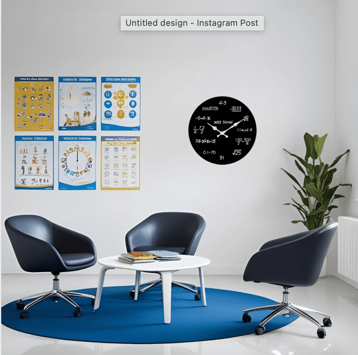 Teacher Maths Equations Wall Clock