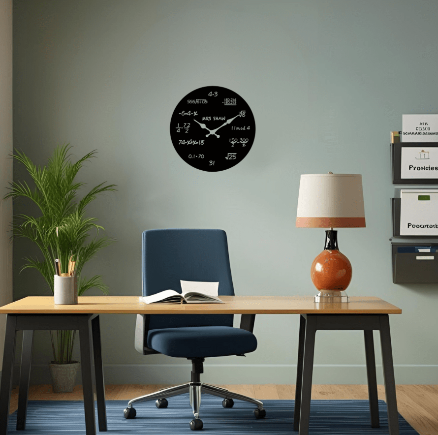 Teacher Maths Equations Wall Clock