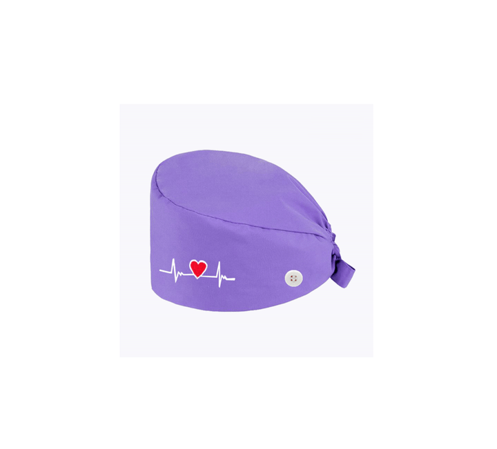 ECG Print Scrub Hat - Violet