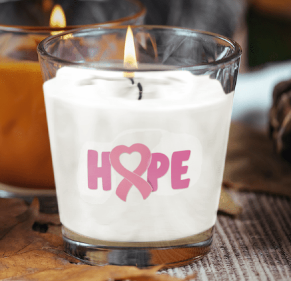 Breast Cancer Faith Hope and Love Scented Pink Ribbon Candles