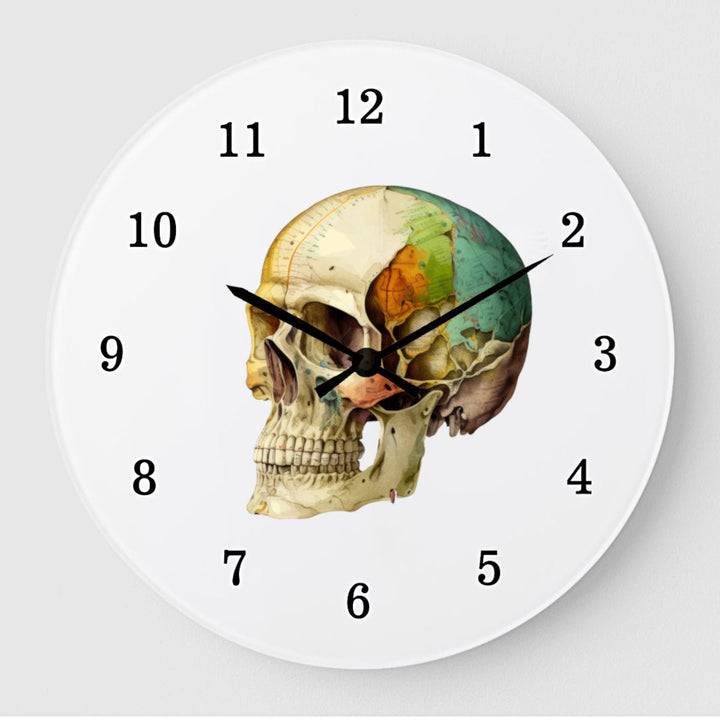 Skull Design Wall Clock - A quirky timepiece ideal for dental offices, veterinary clinics, and educational spaces, adding a unique touch while keeping your schedule on track.