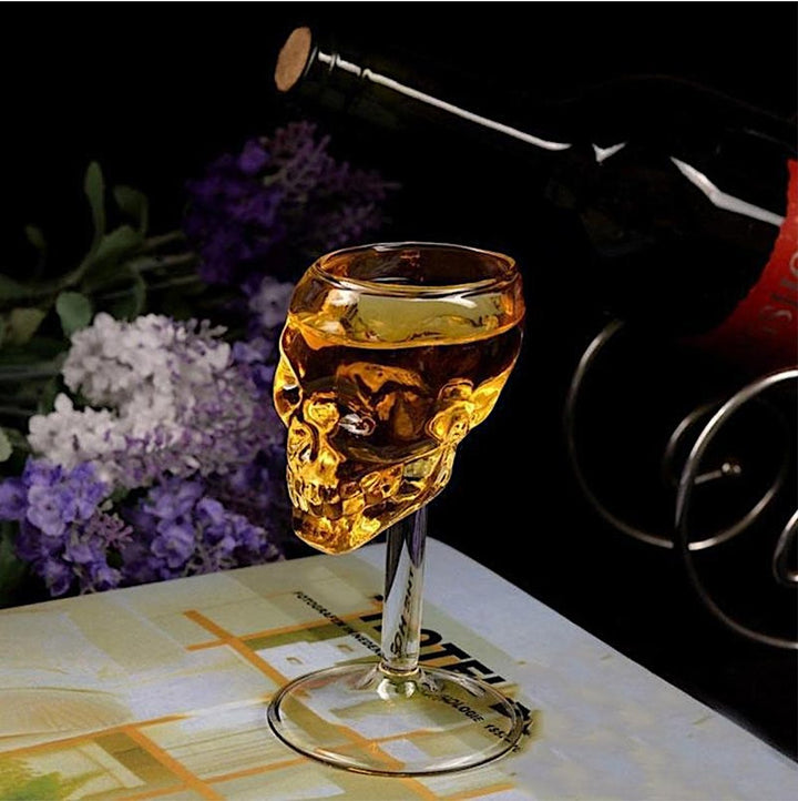 Skull Shaped Liqueur Wine Glasses Set of 4 - Unique and stylish glassware that adds a spooky touch to gatherings, perfect for parties, special events, or themed occasions.