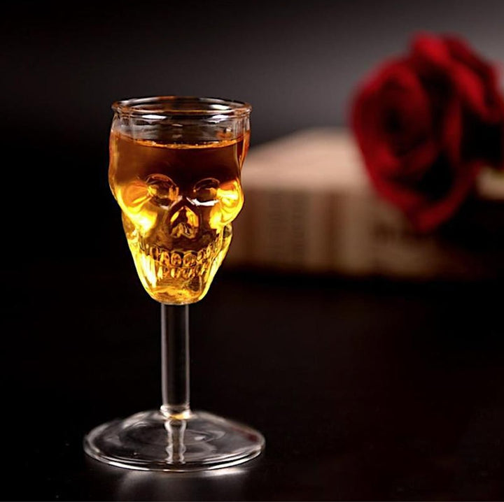 Skull Shaped Liqueur Wine Glasses x 4