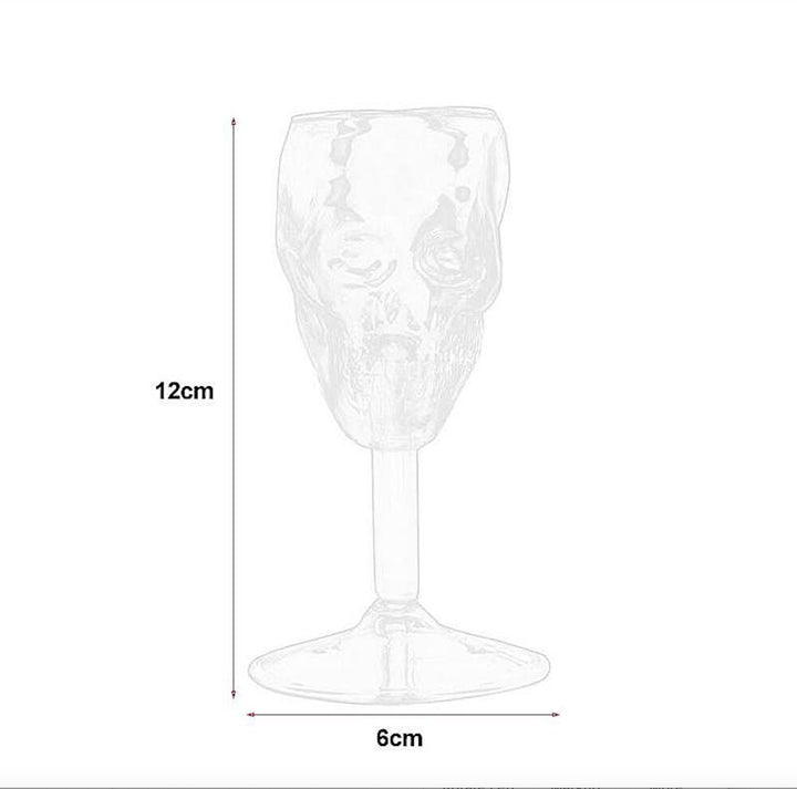 Skull Shaped Liqueur Wine Glasses x 4