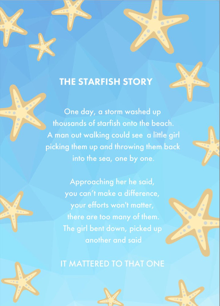 The Starfish Story -100% Cotton Canvas Watercolour Print