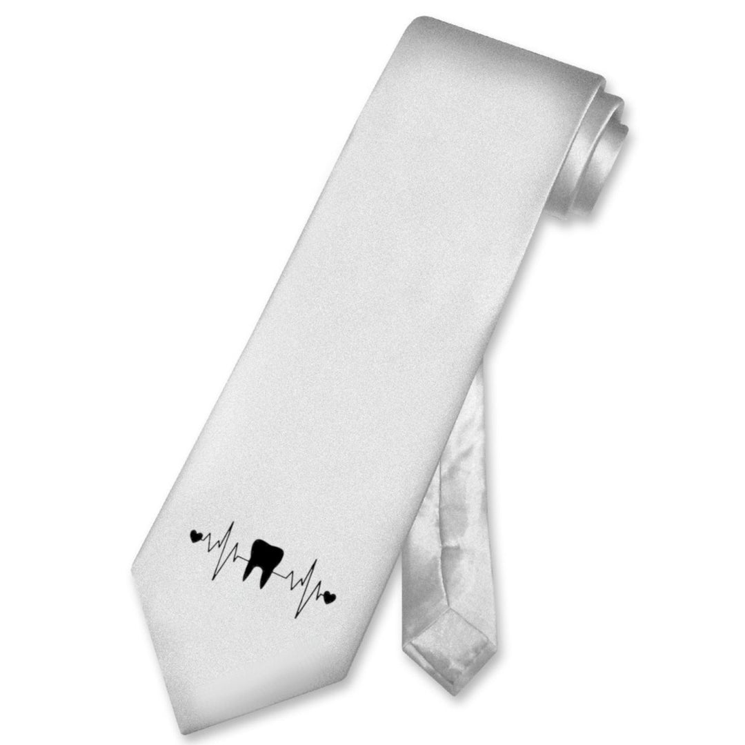 Tooth Heartbeat Silk Tie