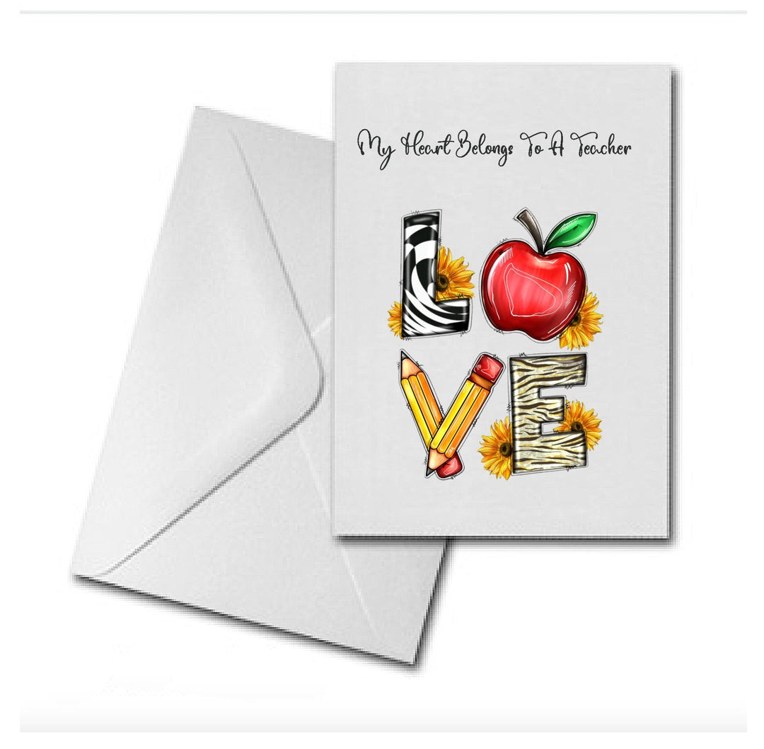 Personalized Teacher Valentine's Greeting Card - A beautifully designed card featuring heartfelt messages, perfect for expressing appreciation to teachers on Valentine's Day or any special occasion. Customizable for a personal touch.