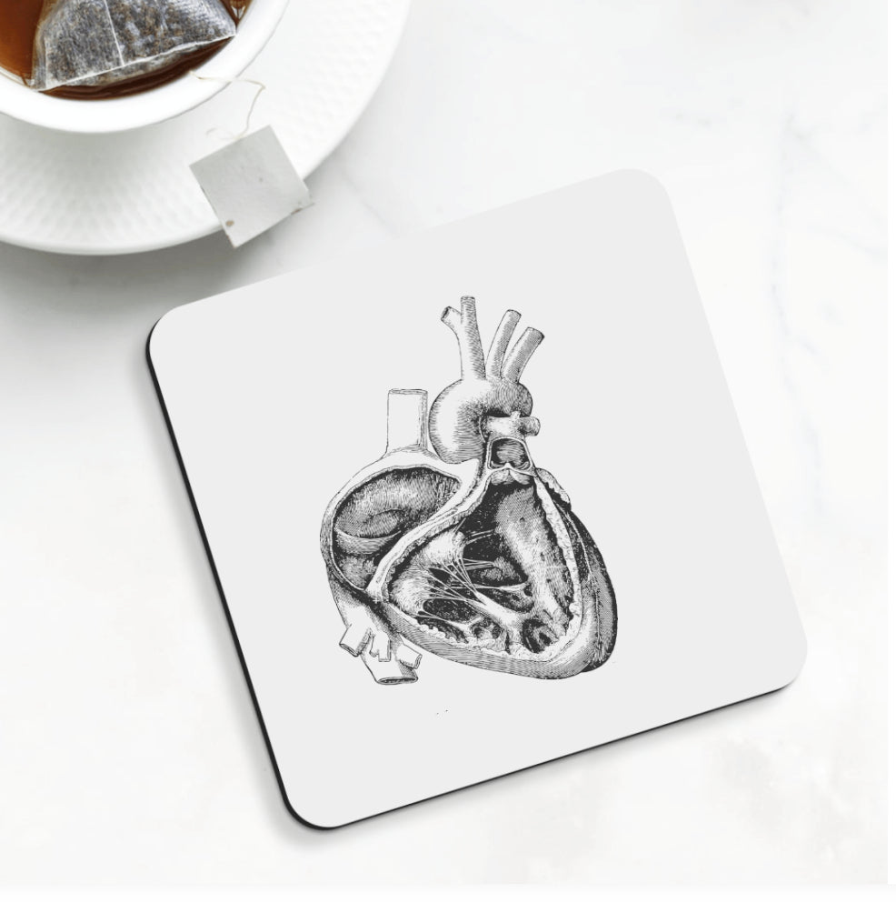 Vintage Heart Cross Section Coasters - Set 4