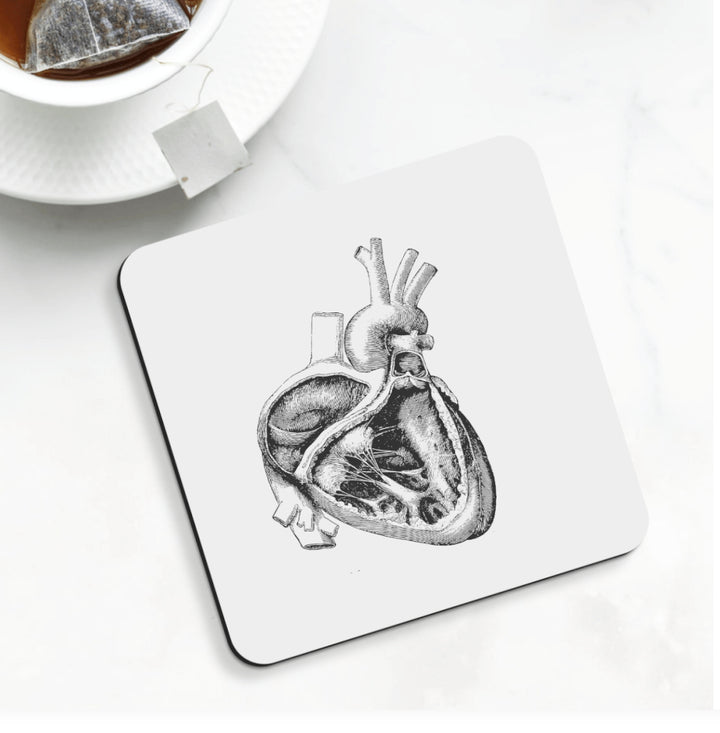 Vintage Heart Cross Section Coasters - Set 4