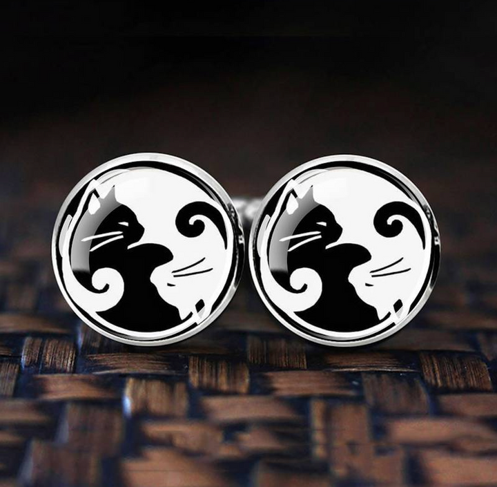 Ying Yang Cat Cufflinks