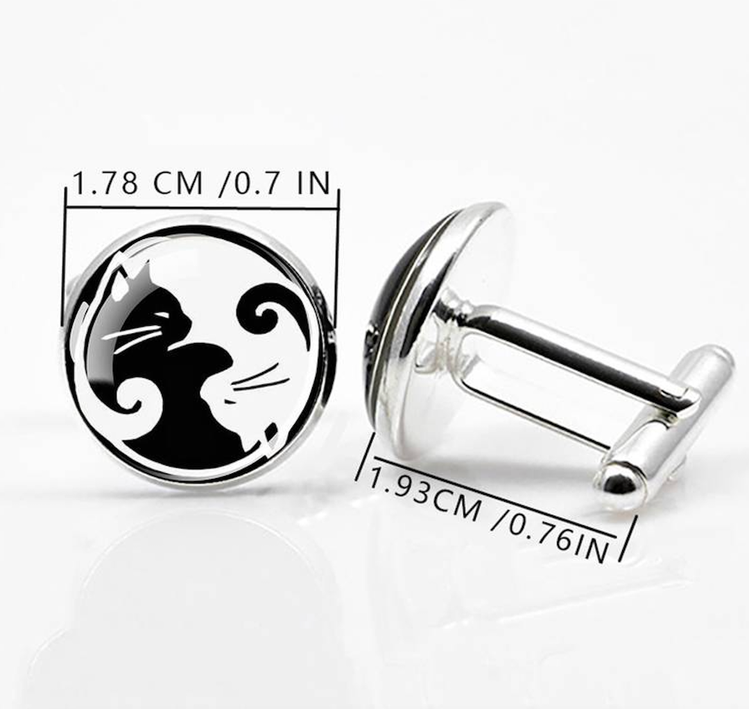 Ying Yang Cat Cufflinks