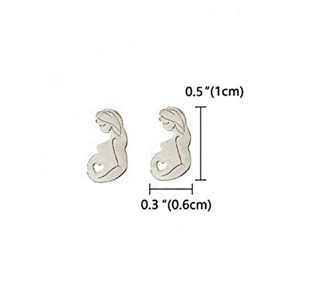 Baby in Uterus Pregnancy stud earrings