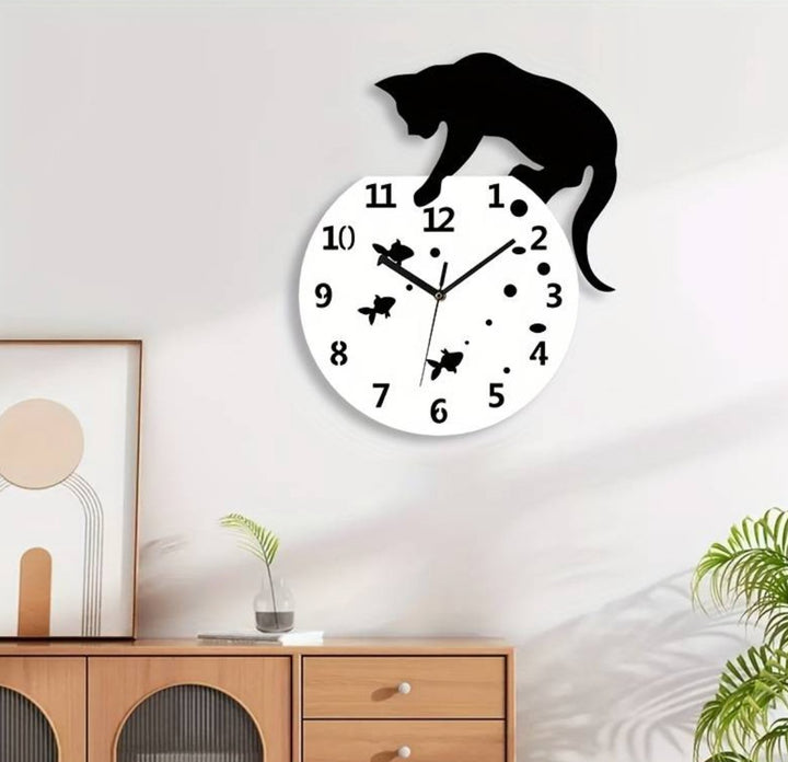 Cat Fish Wall Clock