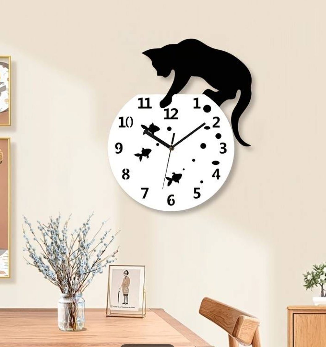 Cat Fish Wall Clock