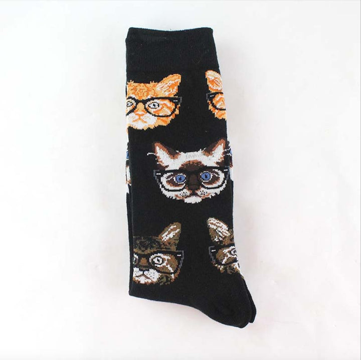 Cats Wearing Glasses Cotton Socks