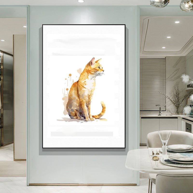 Cats Cotton Canvas Watercolour Print featuring a delightful watercolor illustration of multiple cats, perfect for cat enthusiasts and stylish home decor.