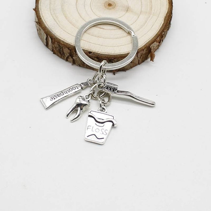 Dentistry Multi Equipment Four Charms Keyring