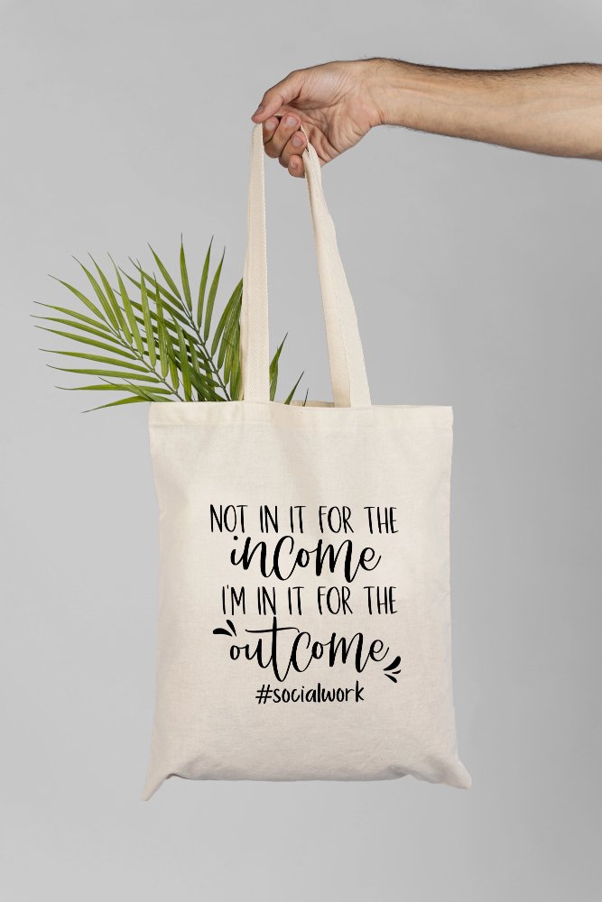 Social Worker In It For The Outcome Cotton Shopper Tote Bag