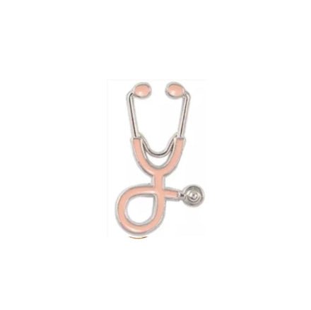 Stethoscope Pin Brooch - Pink Silver