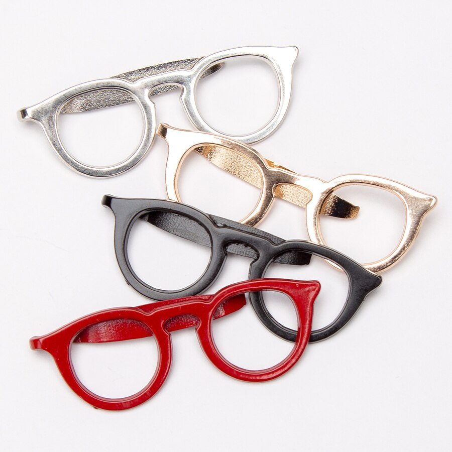 Optometrist Spectacles Glasses Tie Clips  Red