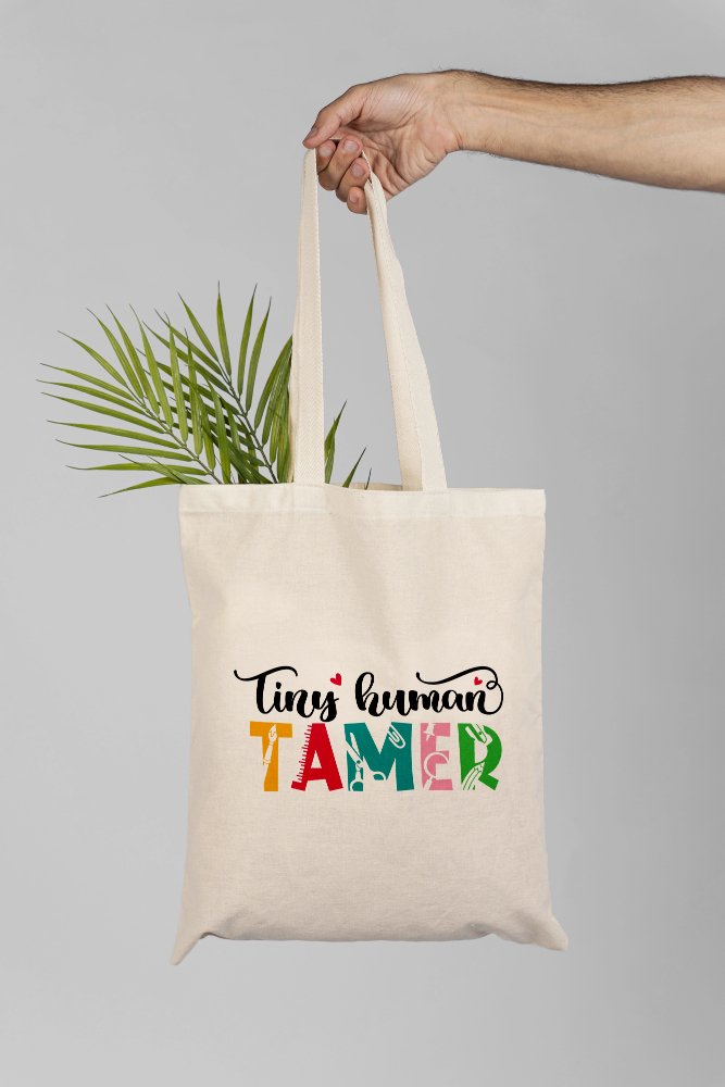 Tiny Human Tamer Education Tote Shopper Bag