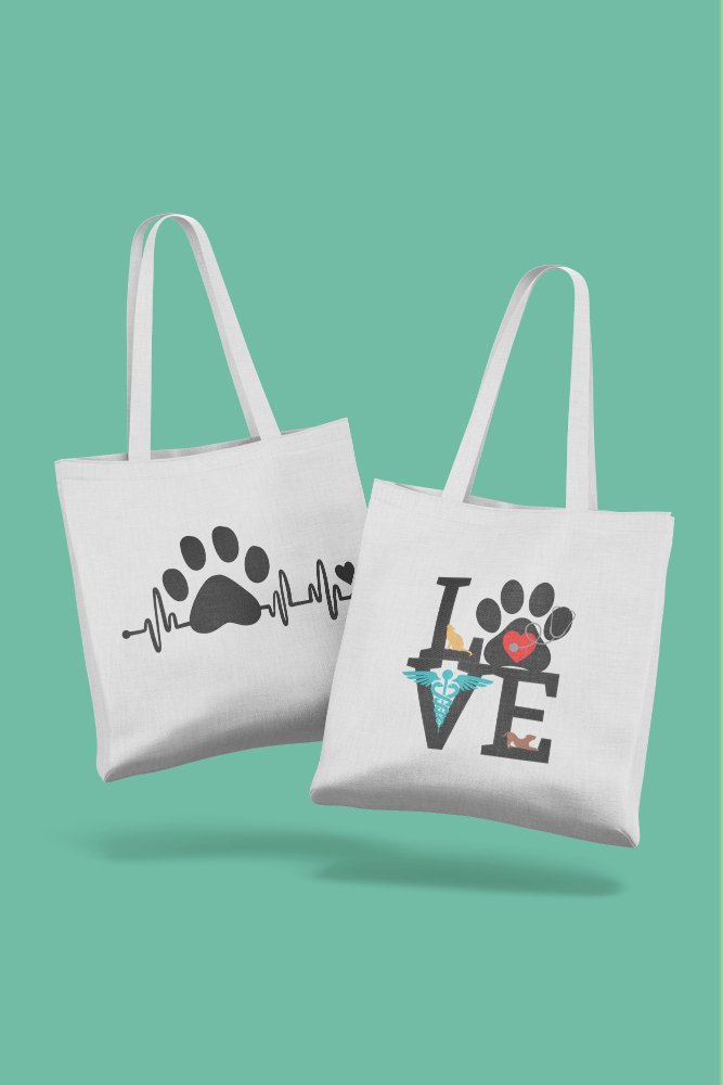 Veterinary Animal Paw Love Tote Bag