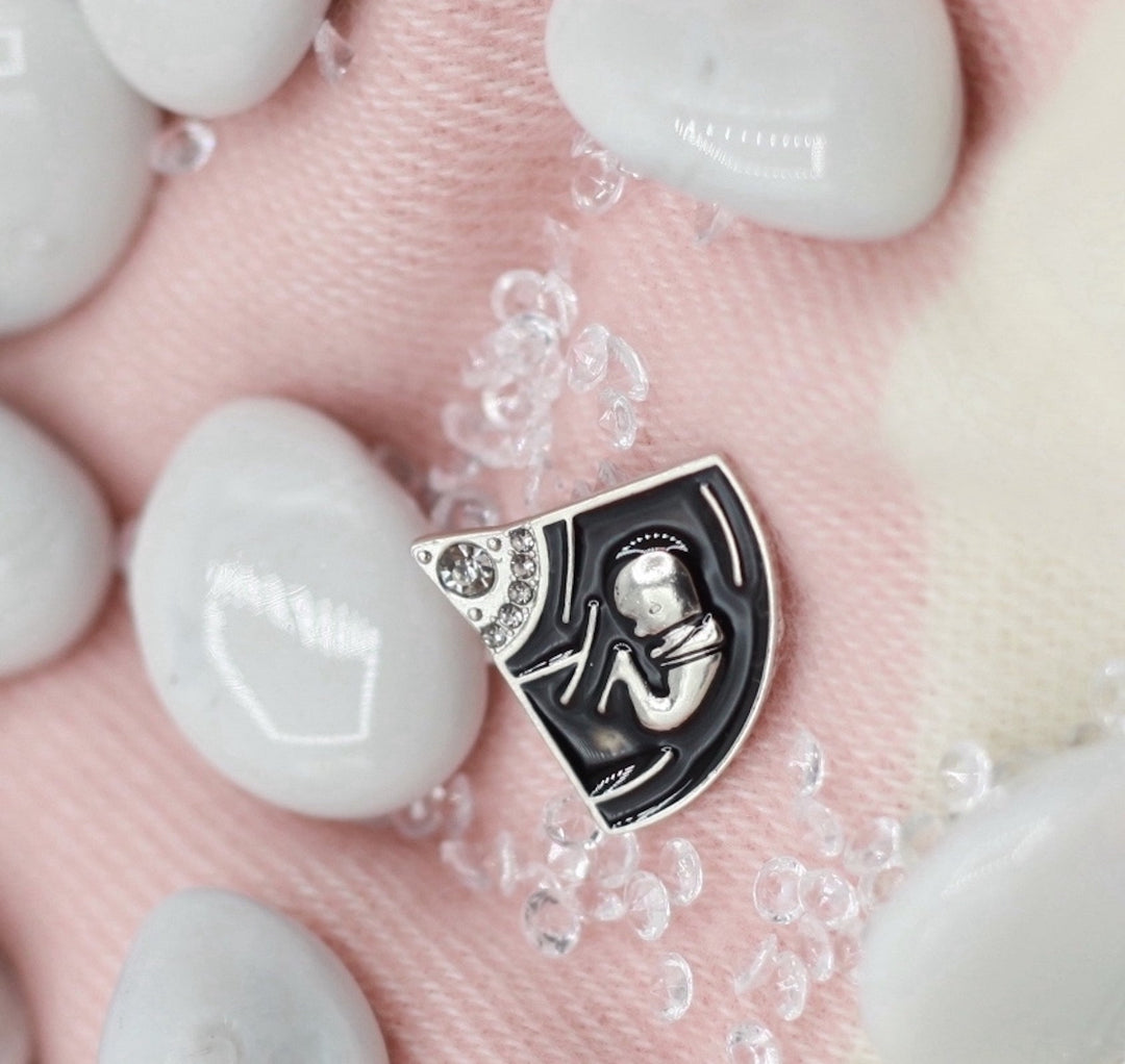 Baby Ultrasound Foetus Brooch Pin