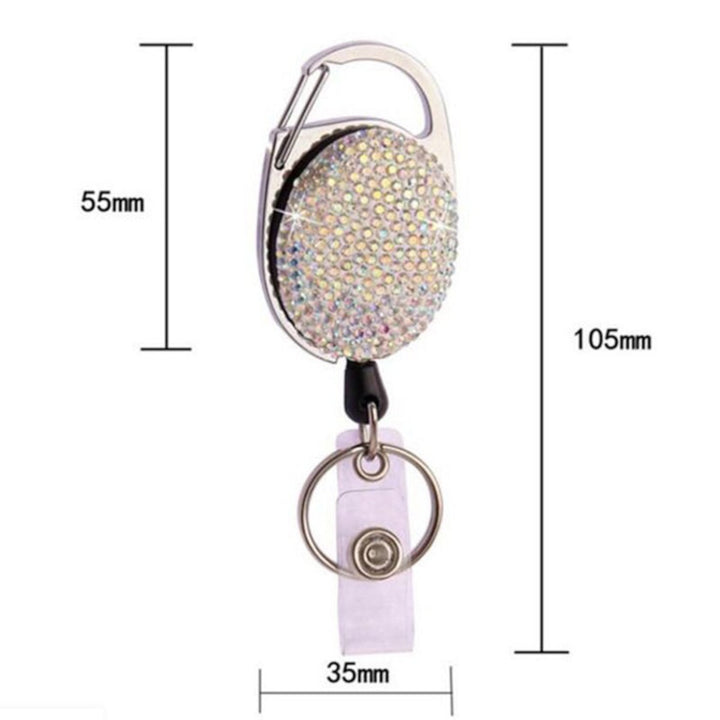 Retractable Diamante ID badge holder