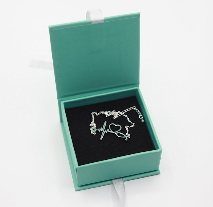 Heart ECG Bracelet -Silver