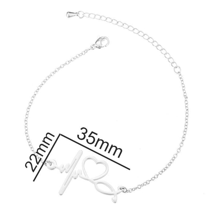 Heart ECG Bracelet -Silver