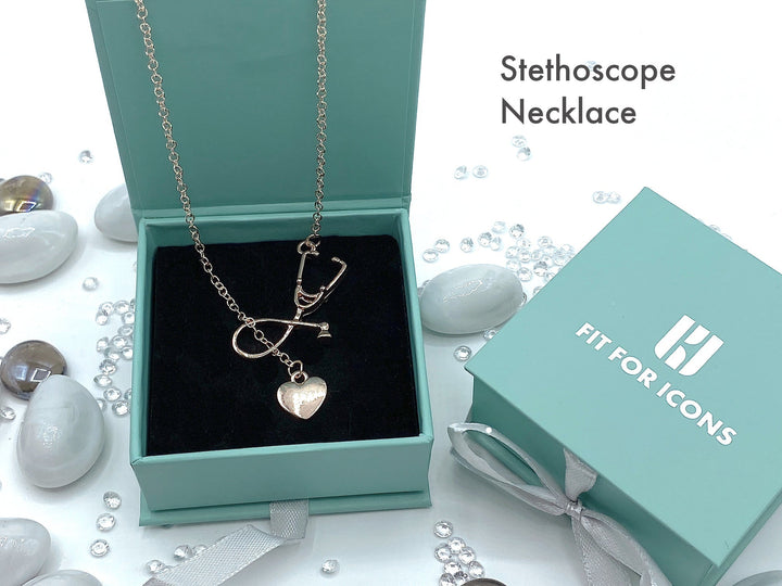 Gift Set For Her - Stethoscope Necklace, Bracelet & Earrings