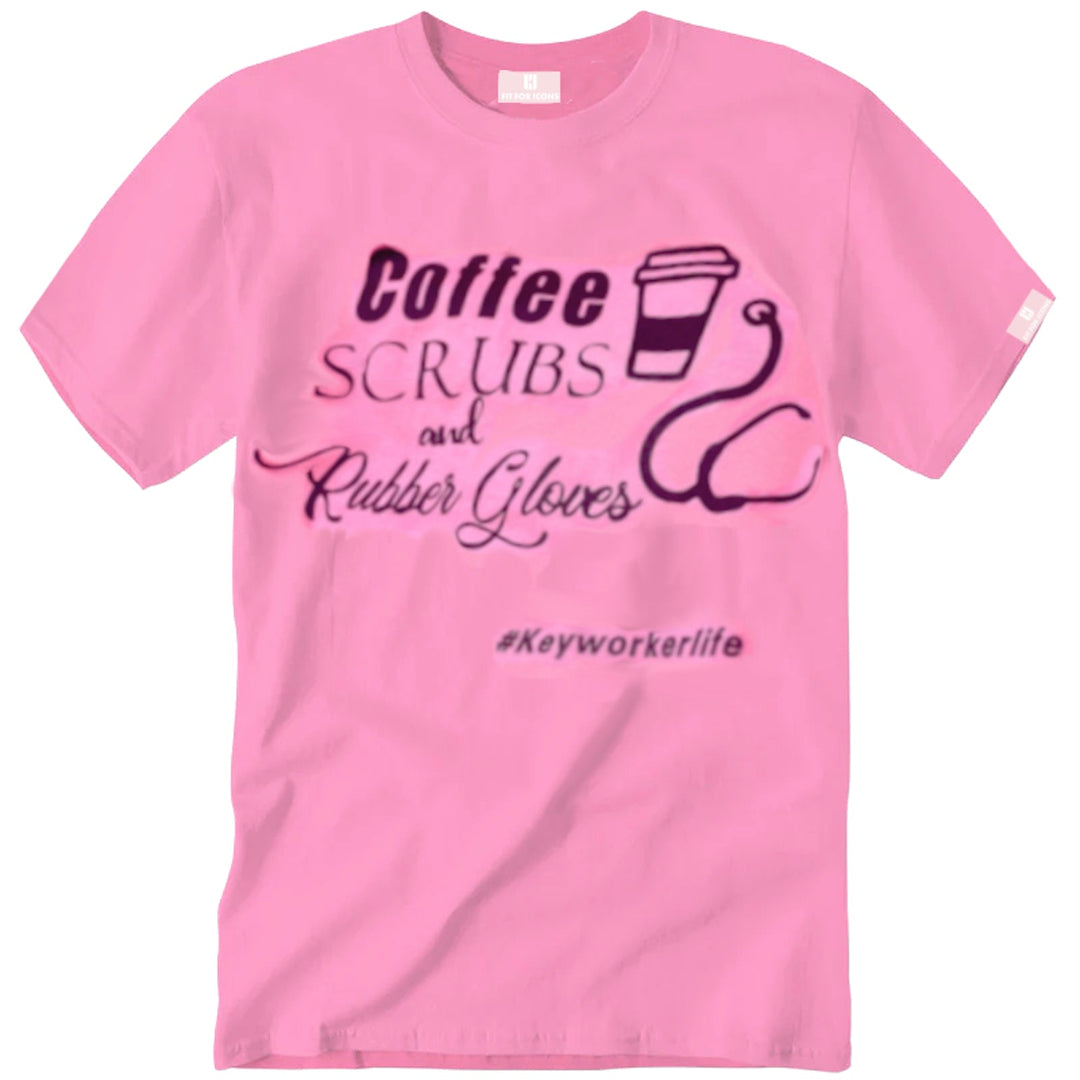 100% Cotton unisex T-shirt - Coffee, Scrubs & Rubber Gloves