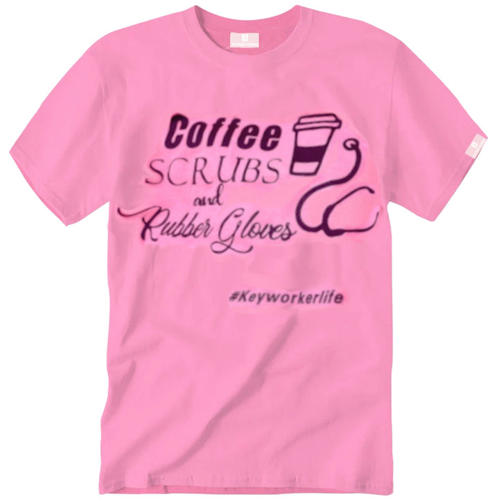 100% Cotton unisex T-shirt - Coffee, Scrubs & Rubber Gloves