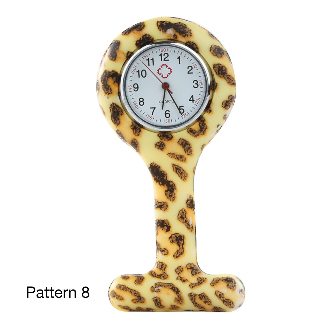 Leopard print pattern fob watch featuring a stylish design ideal for professionals who want to add a touch of flair to their attire.