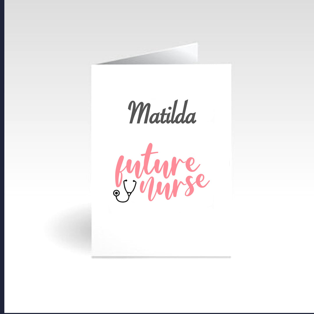 Future Nurse' greeting card, featuring an inspiring design and message, perfect for celebrating aspiring nurses and acknowledging their dedication to the healthcare profession.