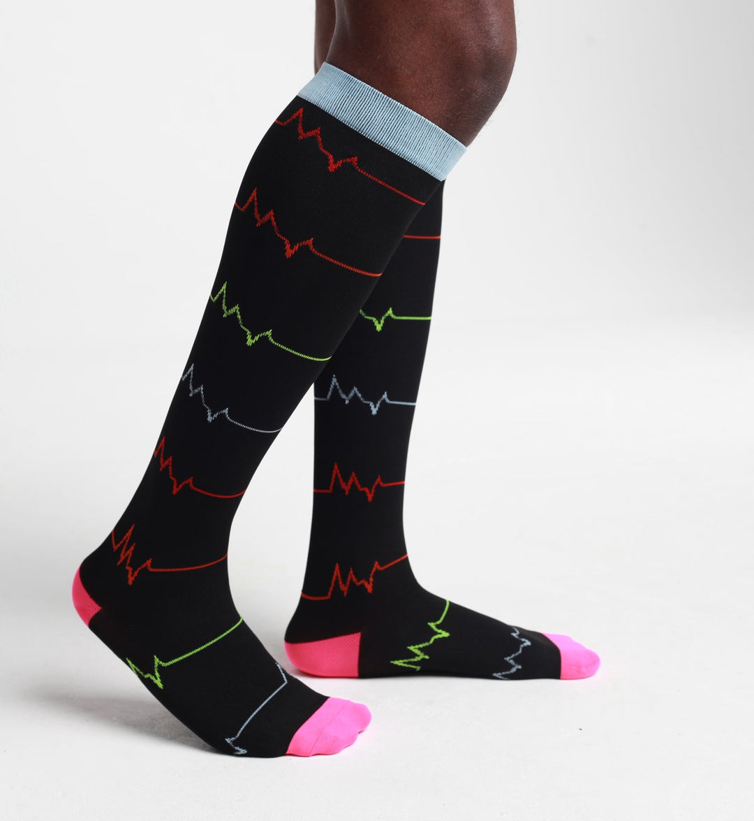 Lightweight Everyday Compression Socks Black, Blue Pink ECG