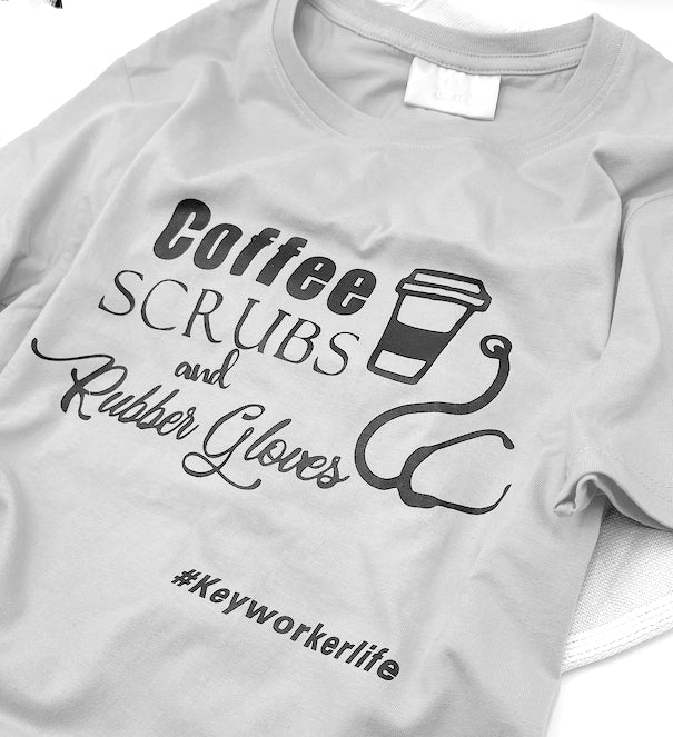 100% Cotton T-shirt Coffee Scrubs