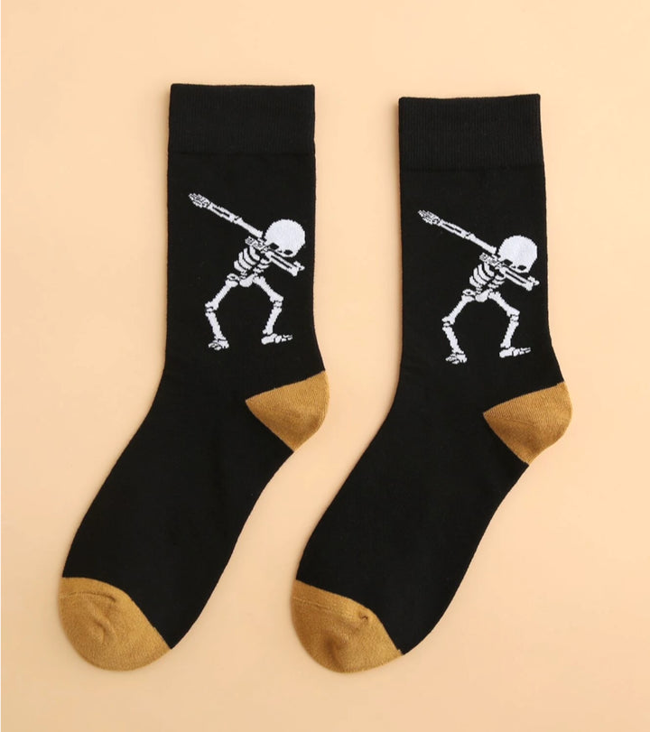 Dancing Skeleton Cotton Socks