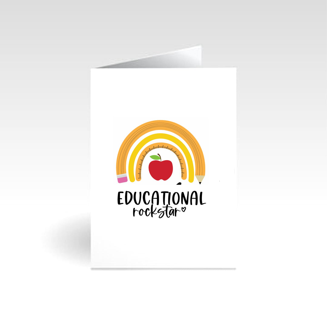 Education Rock Star Occasion Card - A vibrant and inspiring card designed to celebrate educators, featuring a fun and motivating design that acknowledges their hard work and dedication.