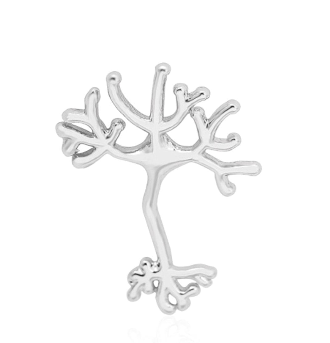 Neuron Stud Earrings Silver