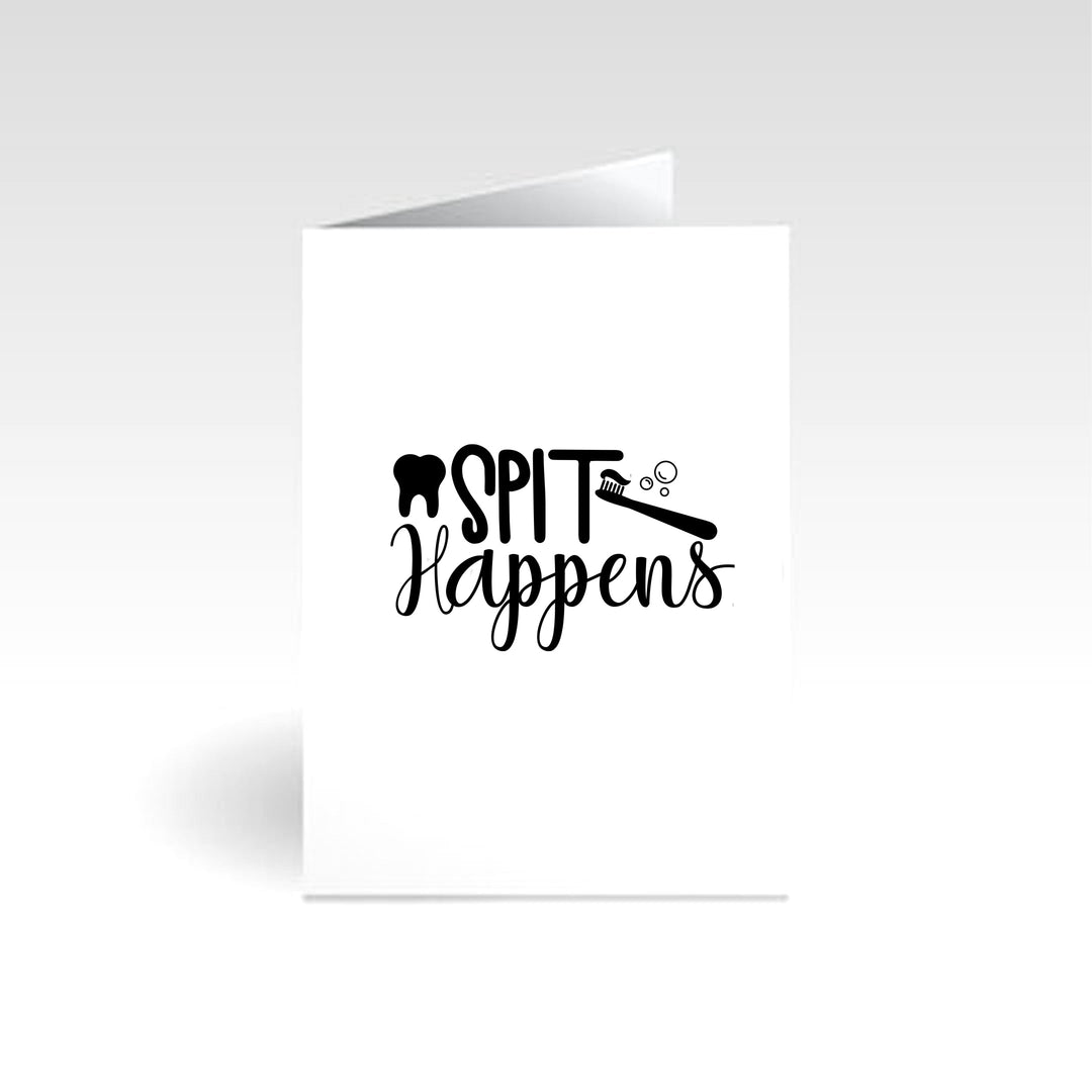 Spit Happens occasion card with humorous design, perfect for sending lighthearted wishes.