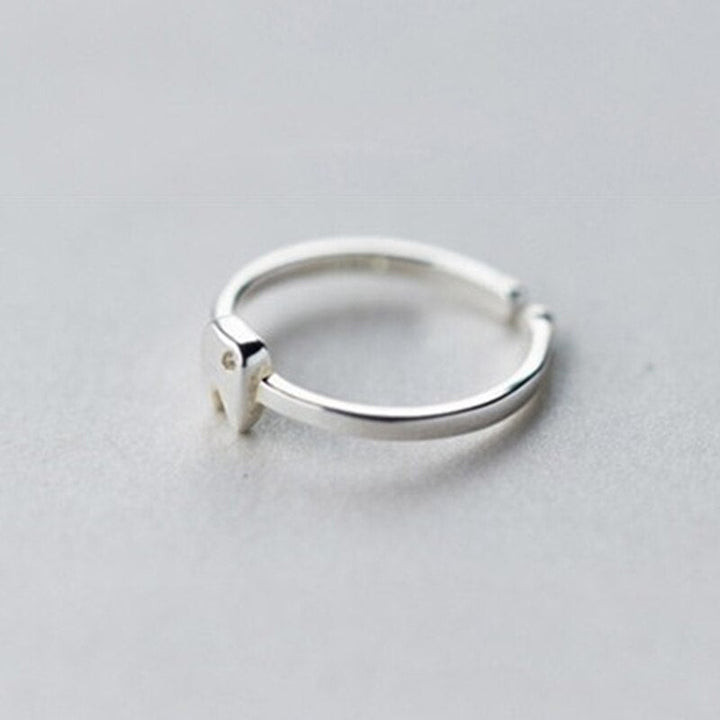 Diamante Tooth Adjustable Silver Plated Ring